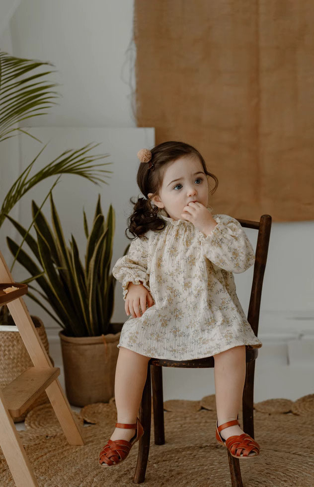 Vestido floral para bebês, alg - Baby Clothing Organic avaliação e preço